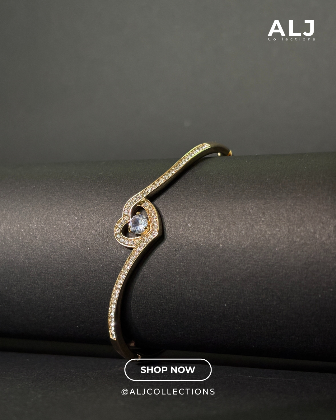 Gold-Plated Artificial Elegant Bangle Bracelet