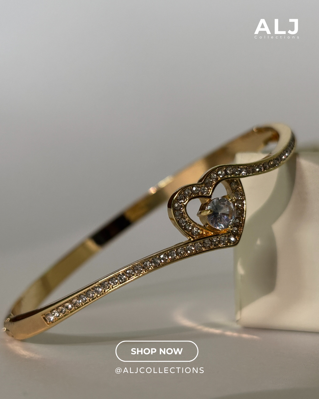 Gold-Plated Artificial Elegant Bangle Bracelet