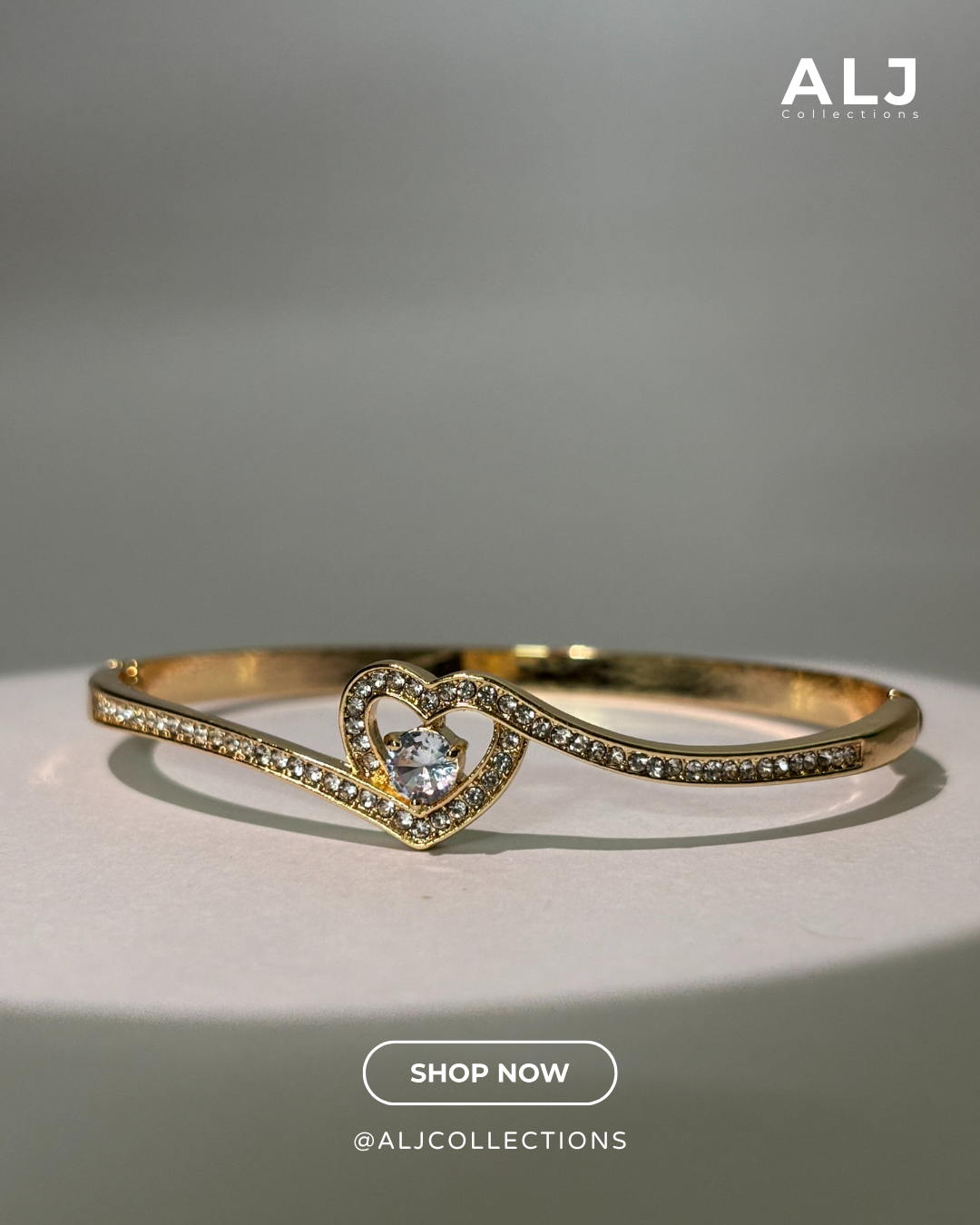 Gold-Plated Artificial Elegant Bangle Bracelet
